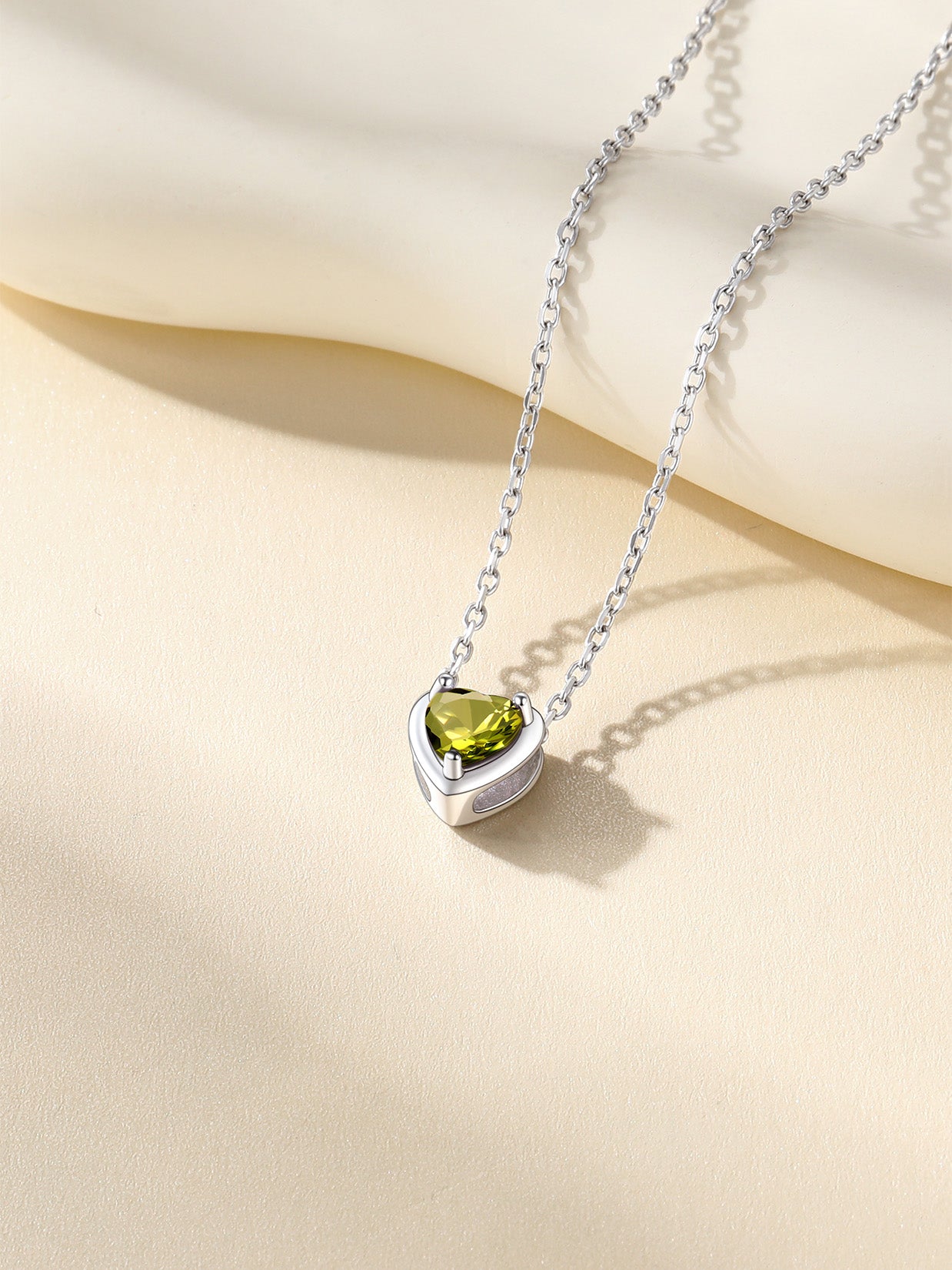 Silver Necklace 925 Sterling Silver Birthstone Love Heart Necklace Gifts for Women